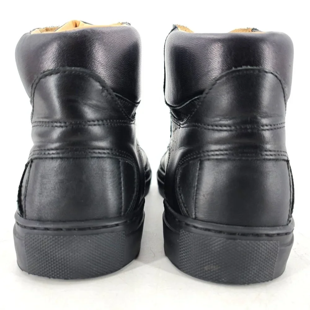 MM6 Maison Margiela Black Nappa Calfskin High Top Sneakers Mens 7 Casual Shoes - Picture 5 of 10